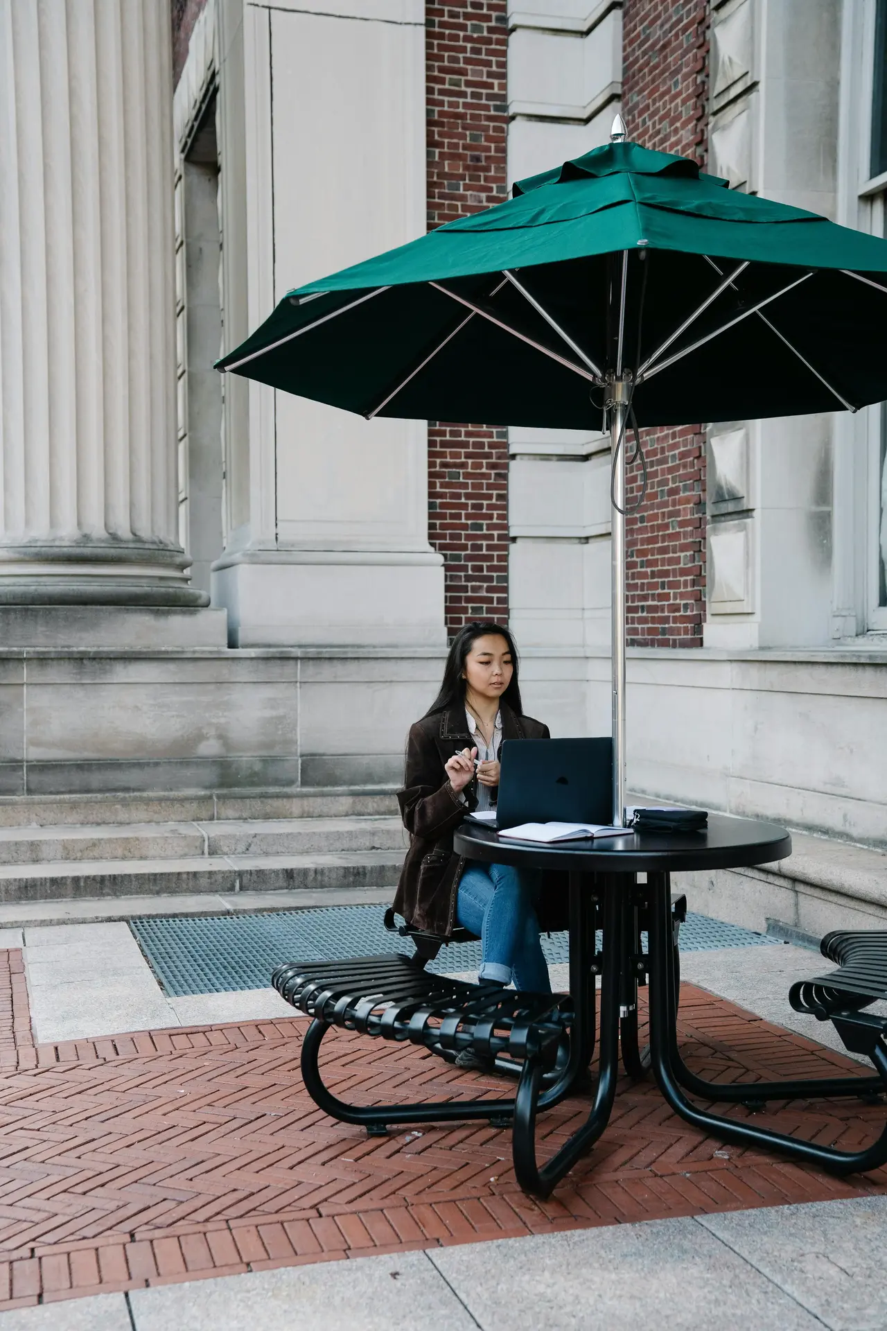 Woman under umbrella